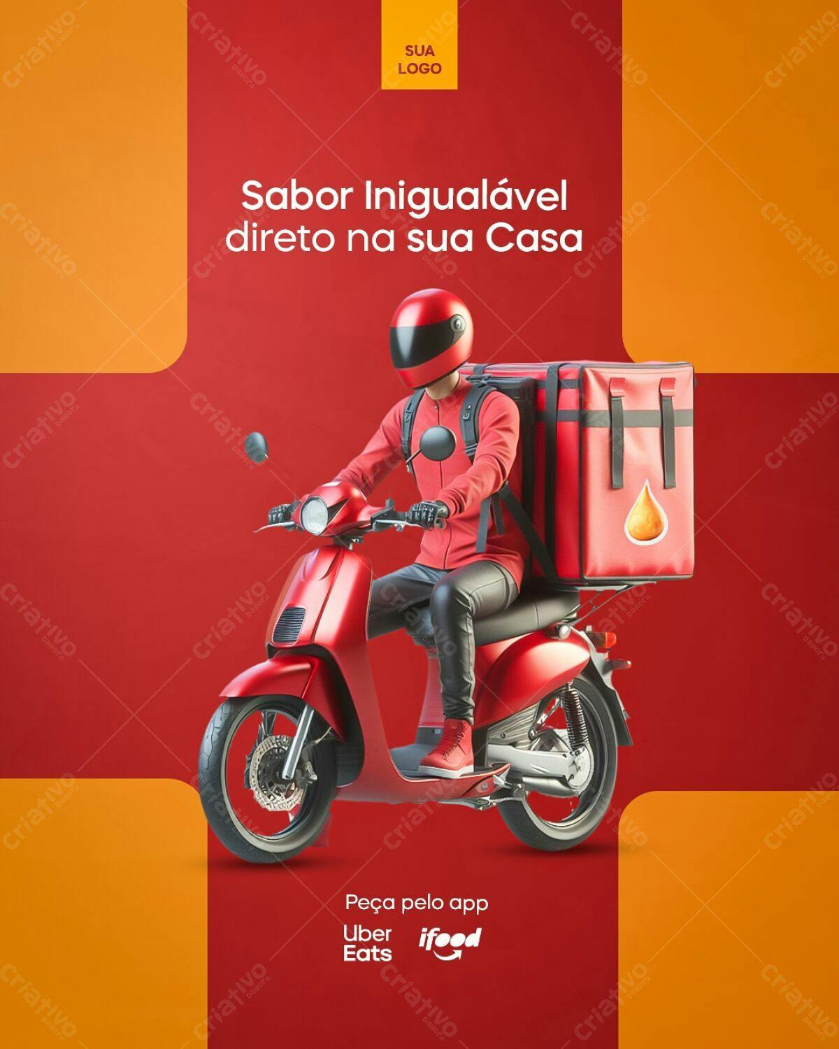 Flyer para Delivery de Comida PSD Editável