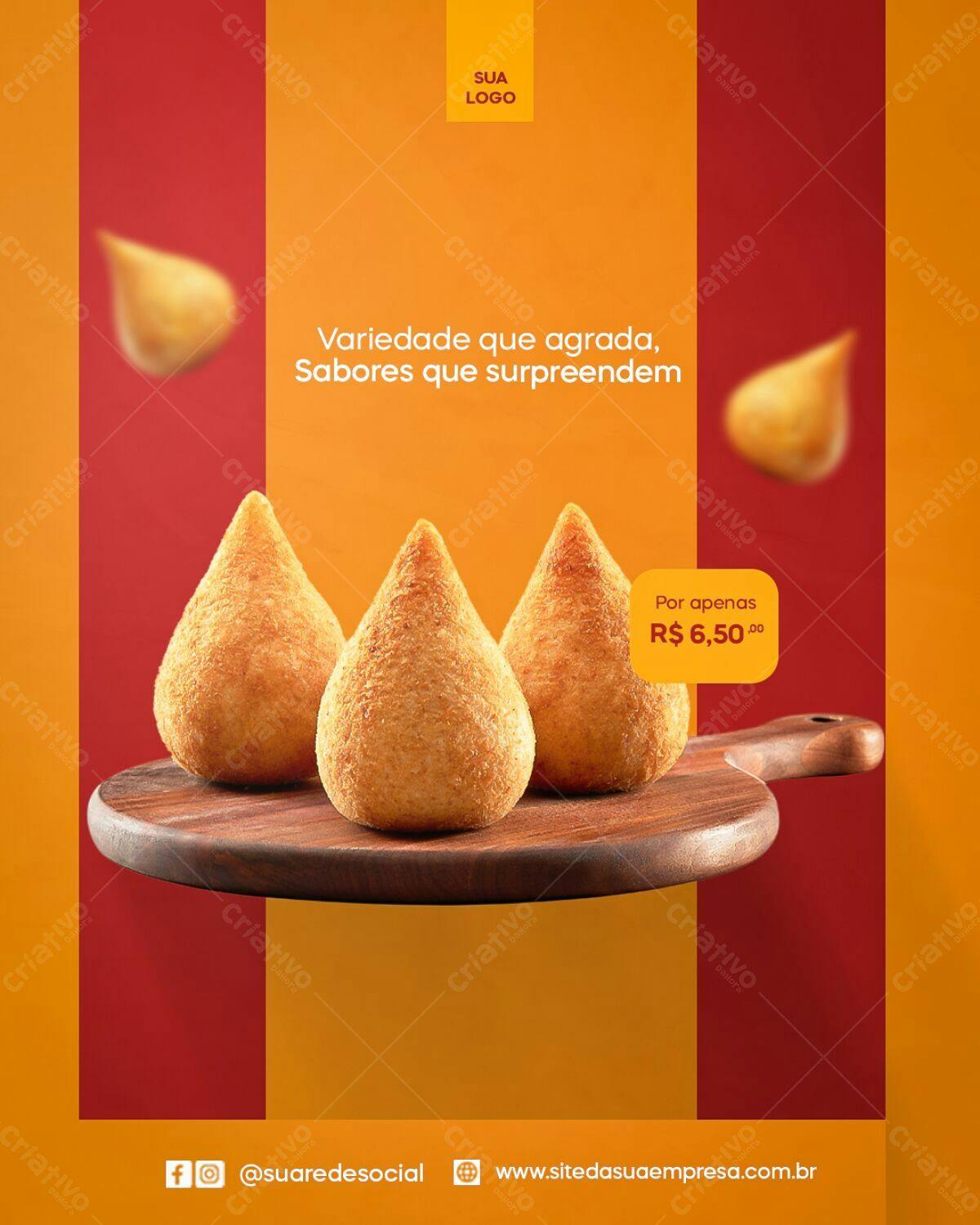 Flyer para Promoção de Coxinhas PSD Editável
