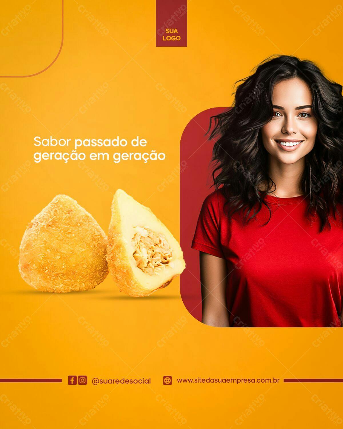 Post para Redes Sociais - Bolinho de Carne PSD Editável