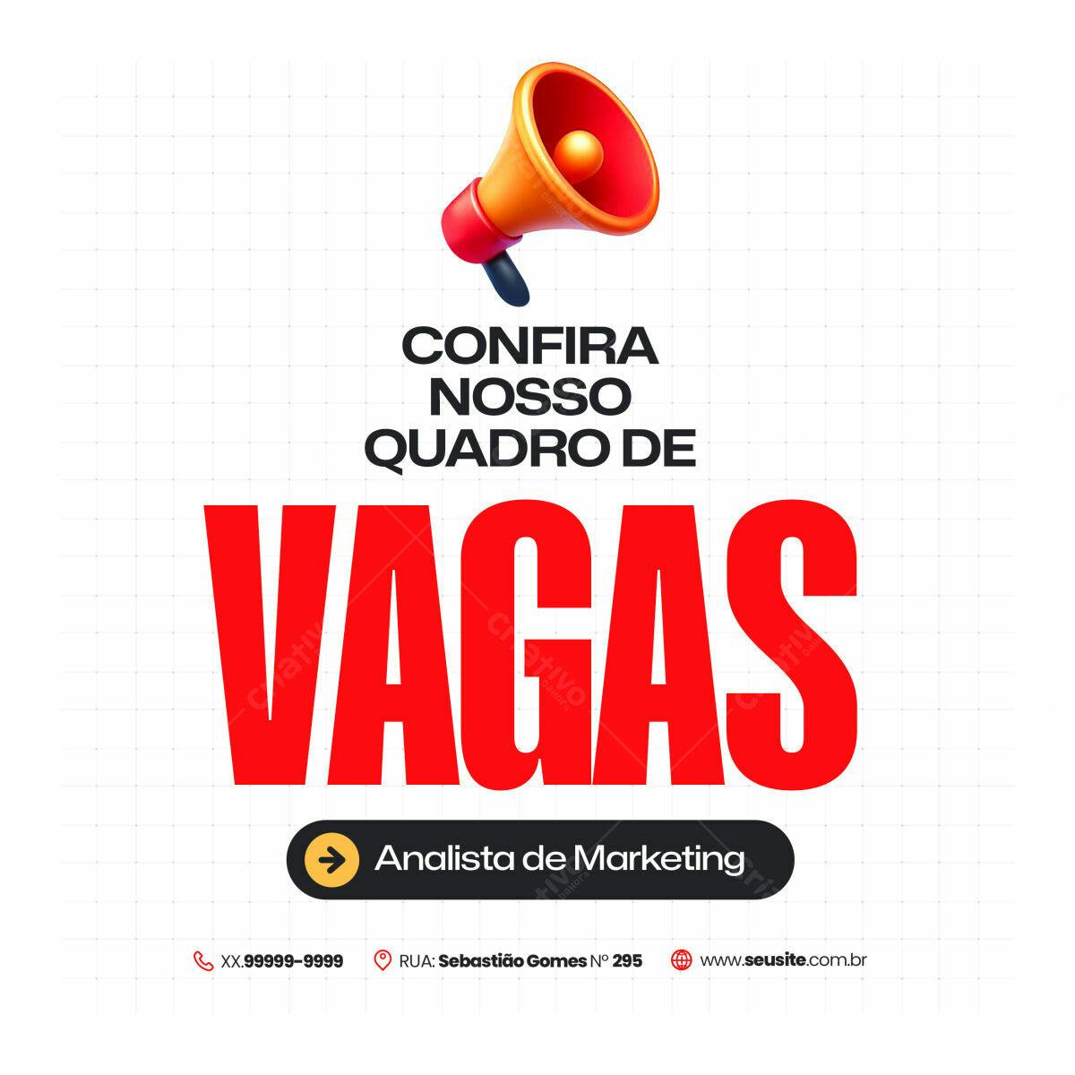Postagem Vagas Emprego PSD Editável