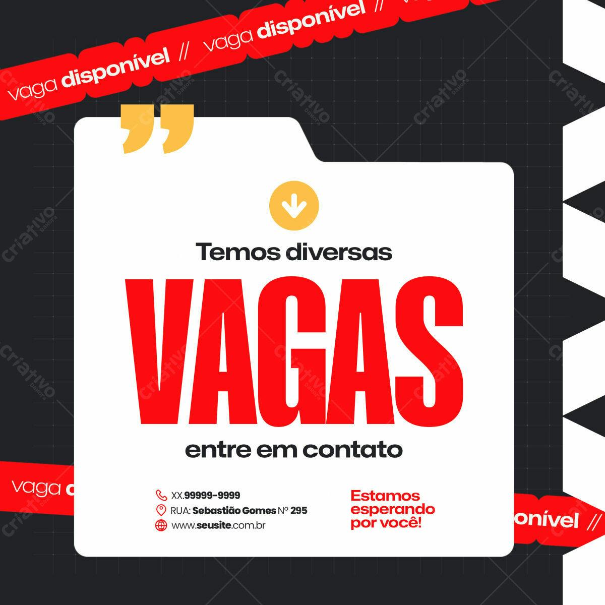 Postagem de Vagas PSD Editável