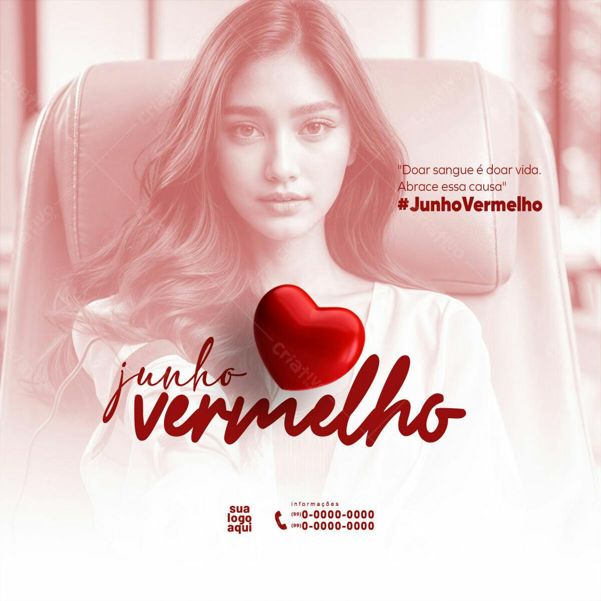 Post Junho Vermelho PSD Editável