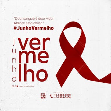 Junho vermelho campanha da doação de sangue feed