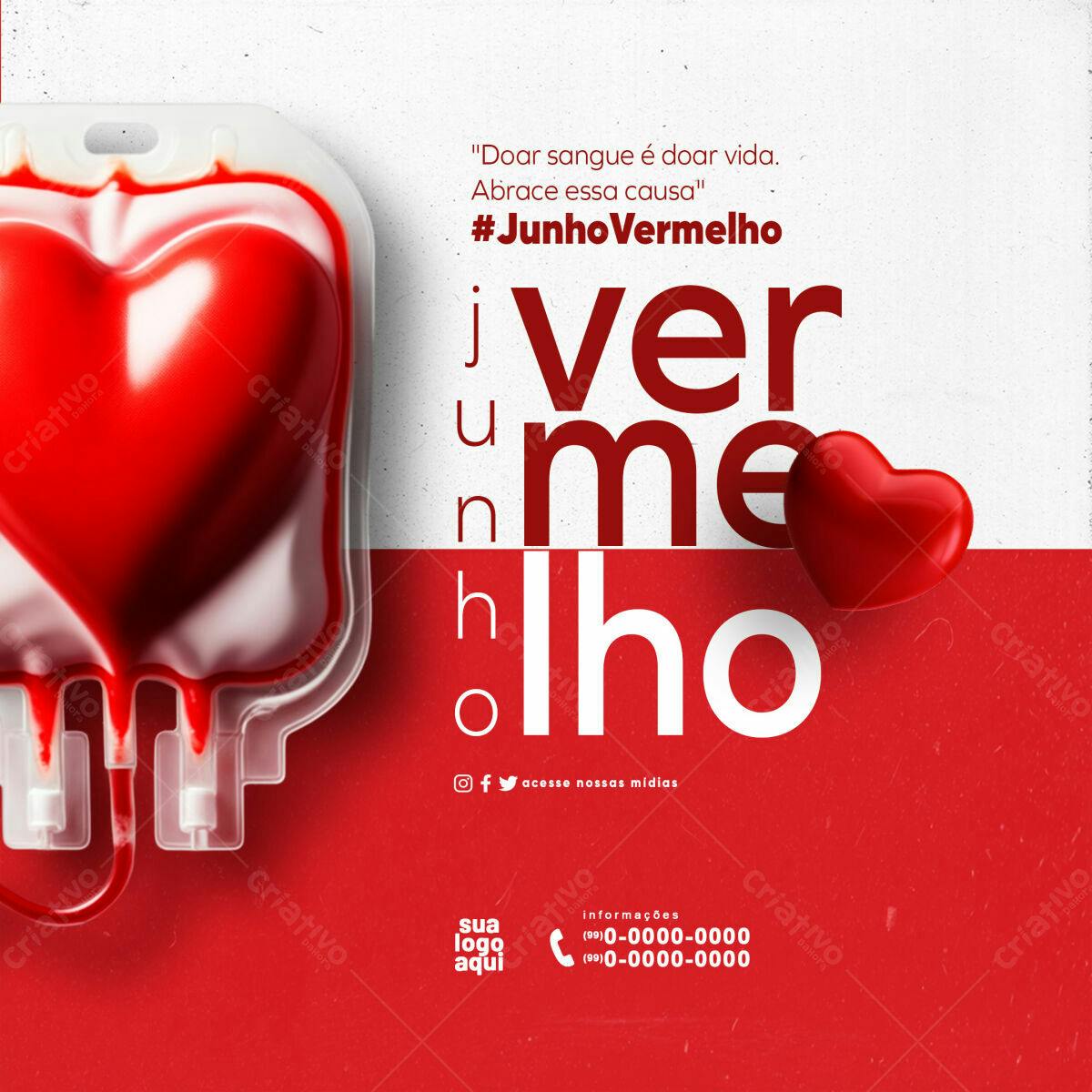 Post Junho Vermelho PSD Editável