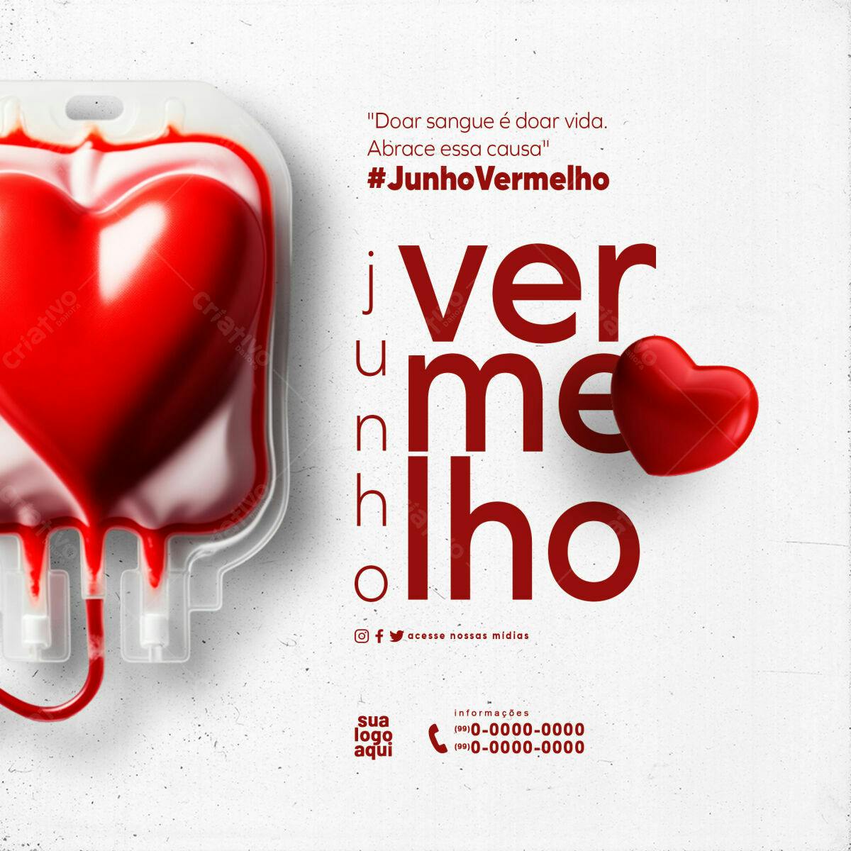 Post Junho Vermelho PSD Editável