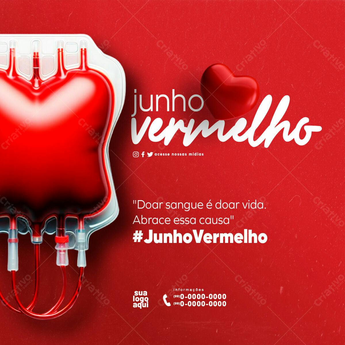 PSD para Campanha Junho Vermelho Editável