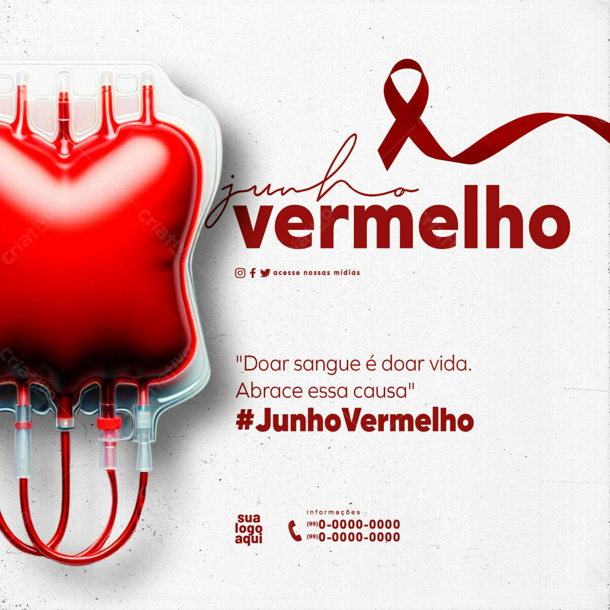 Post Junho Vermelho PSD Editável