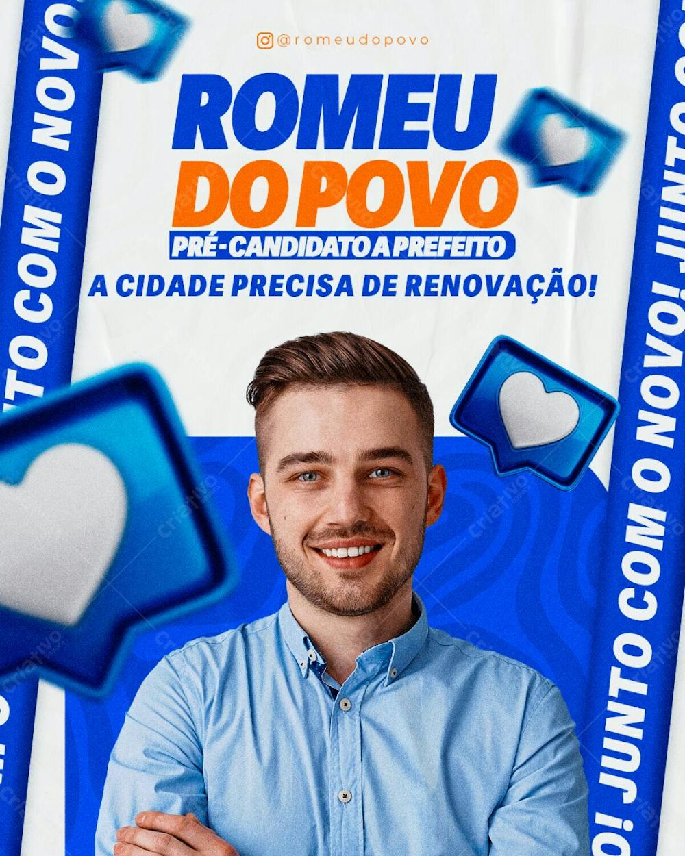 Arte Social Media Pré Candidato A Prefeito Jovem Eleições