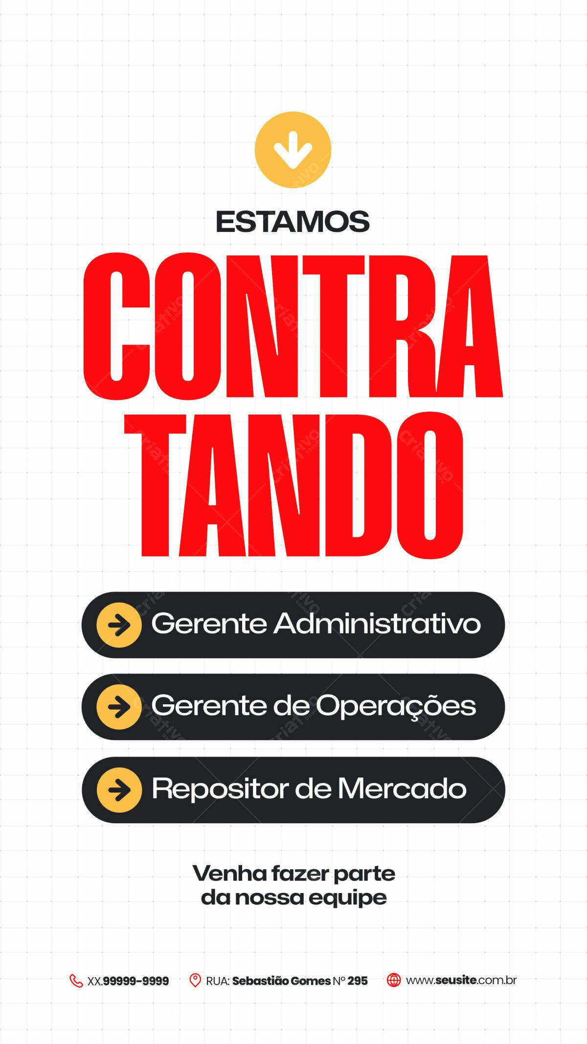 Flyer Vagas de Emprego PSD Editável