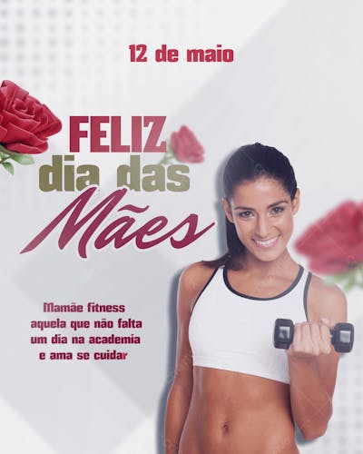 Feliz Dia Das Mães Academia Fitness Psd Editável 