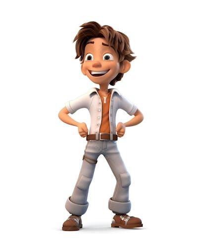  Ilustração 3D De Um Personagem De Desenho Animado Fofo Com 
