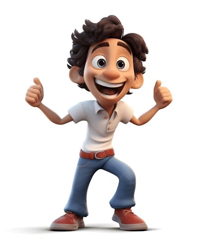 Personagem De Desenho Animado 3D De Menino Rindo