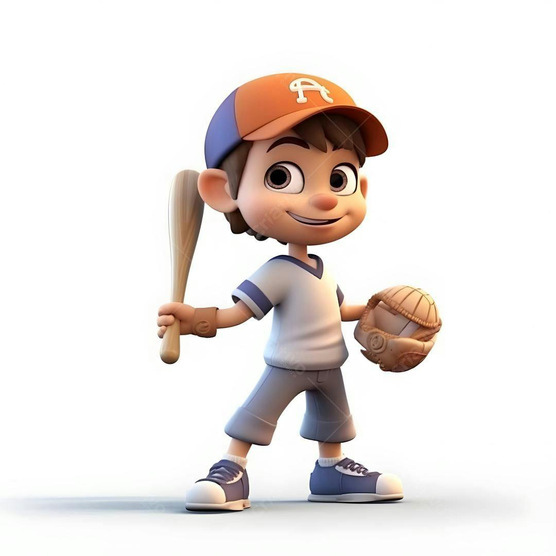 Menino jogador de beisebol com morcego e luva