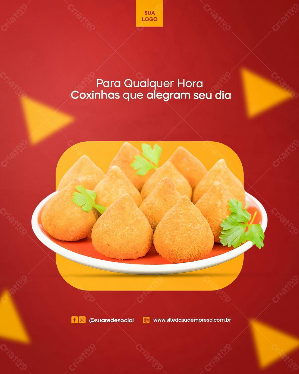 Flyer para Lançamento de Coxinhas PSD Editável