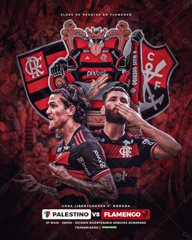 Libertadores 2024 flamengo e palestino psd