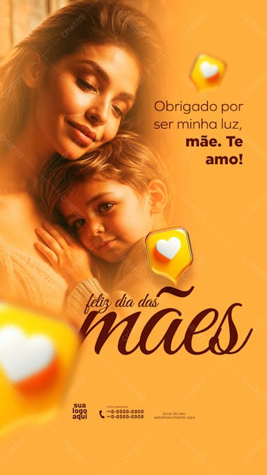 Feliz dia das mães 12 de maio stories