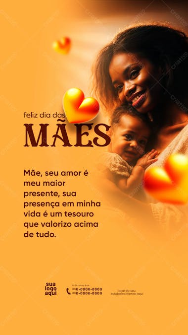 Feliz dia das mães 12 de maio stories