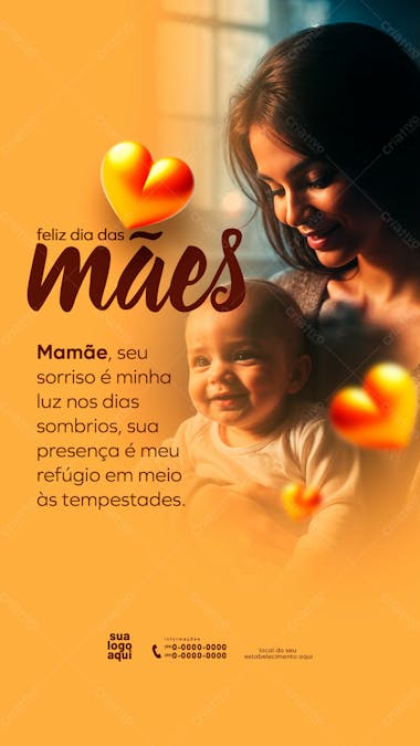 Feliz dia das mães 12 de maio stories
