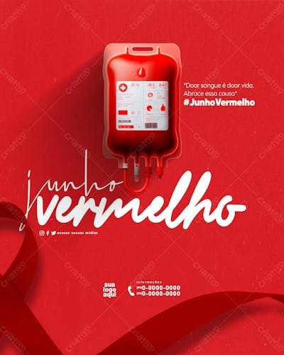 Junho Vermelho Campanha Da Doação De Sangue Feed 
