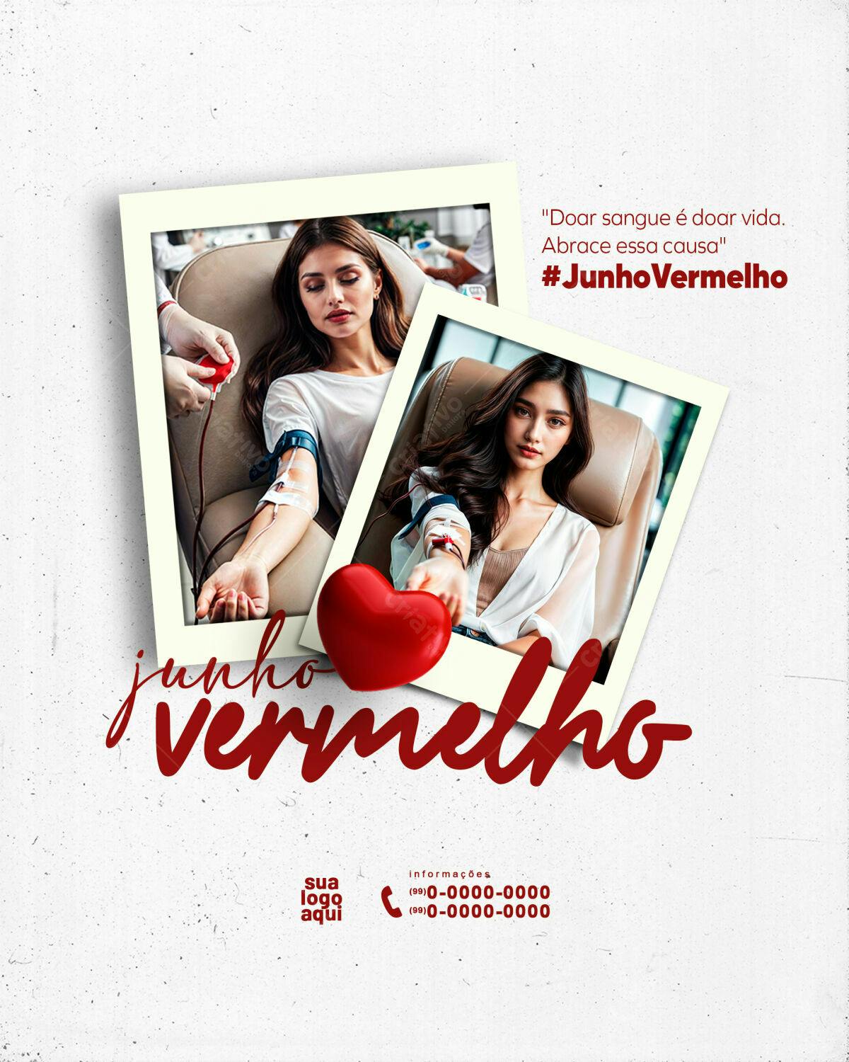 Flyer Junho Vermelho PSD Editável