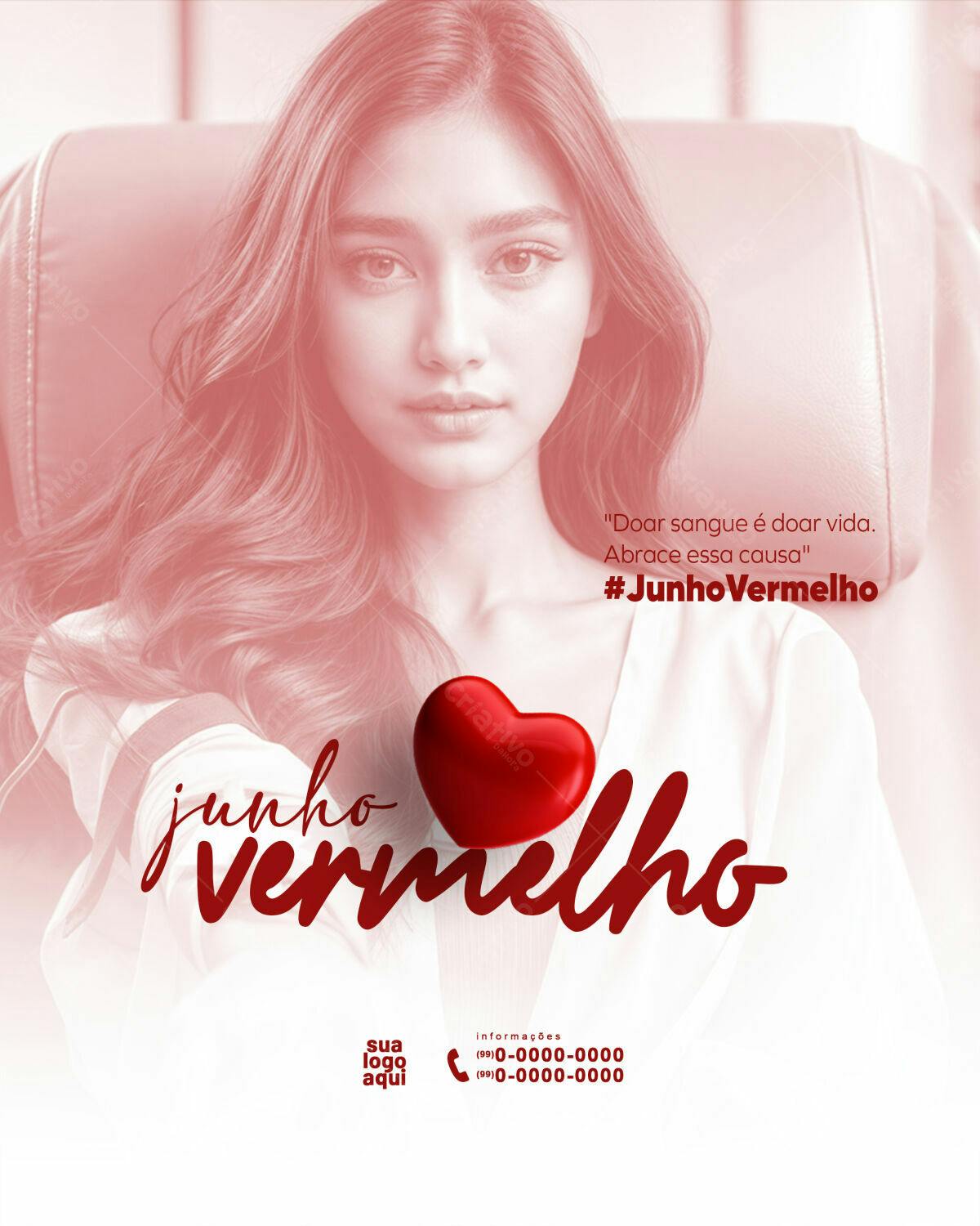 Post para Junho Vermelho PSD Editável