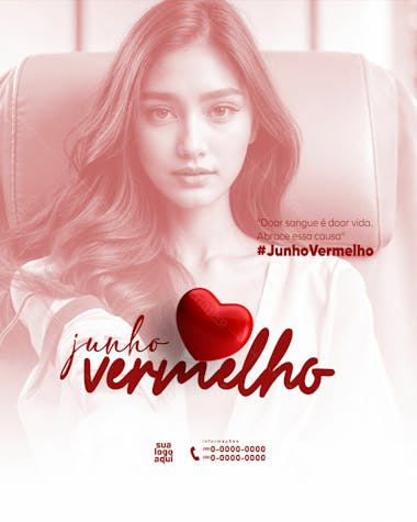 Junho vermelho campanha da doação de sangue feed