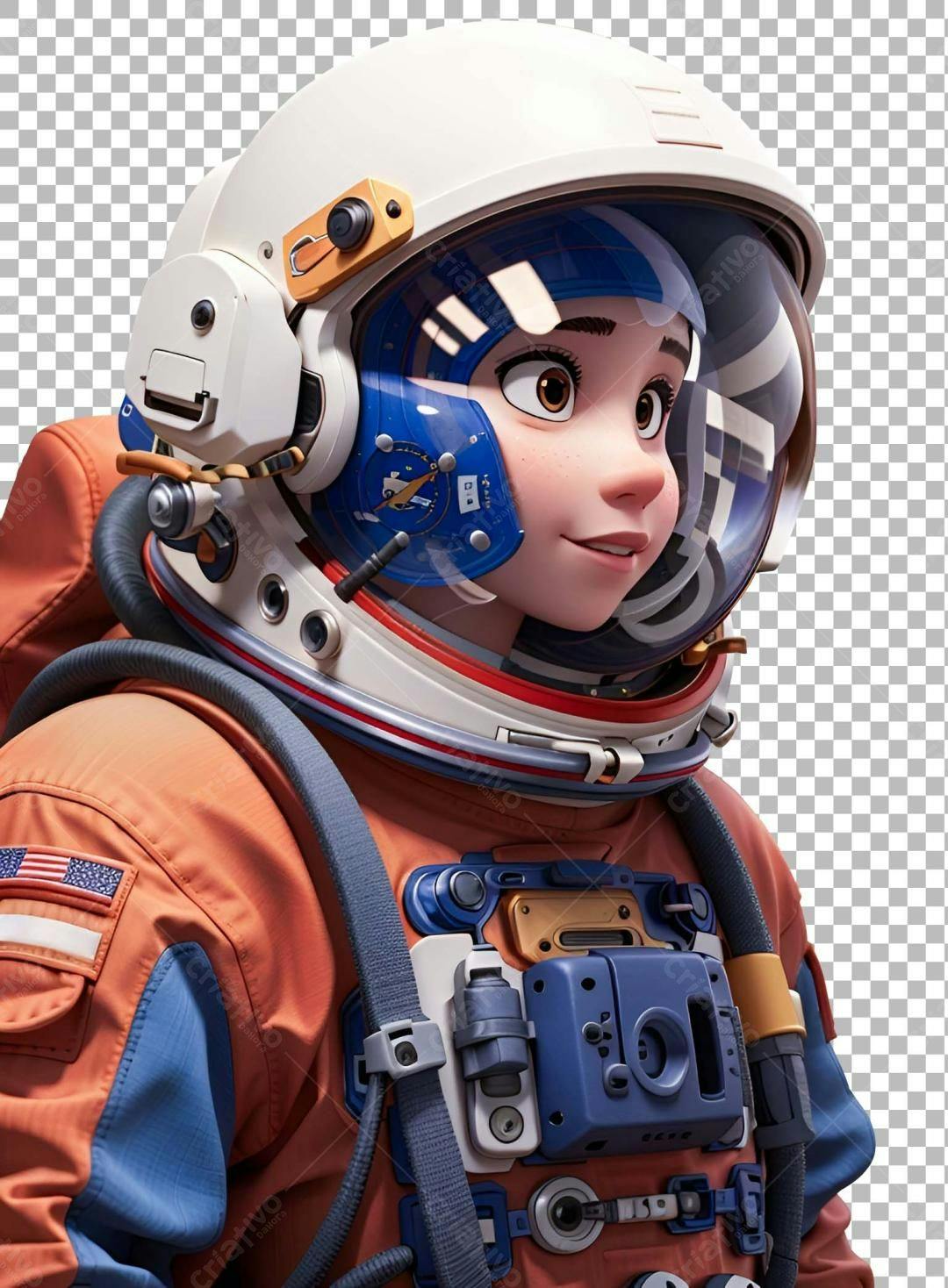 Icone Astronauta Feminina PNG com fundo transparente