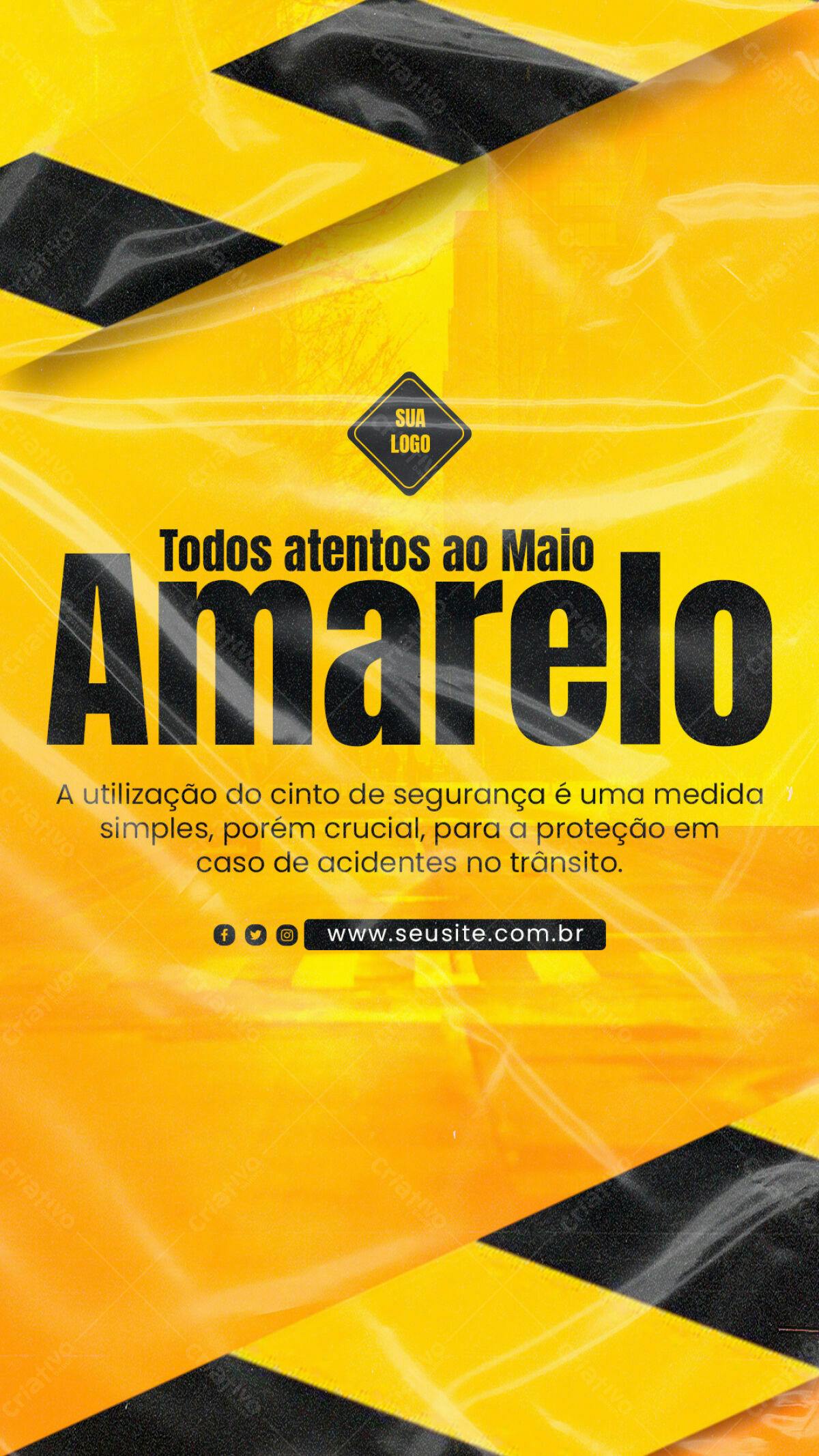 Post para Maio Amarelo PSD Editável