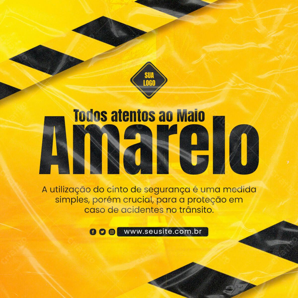 Post para Maio Amarelo PSD Editável