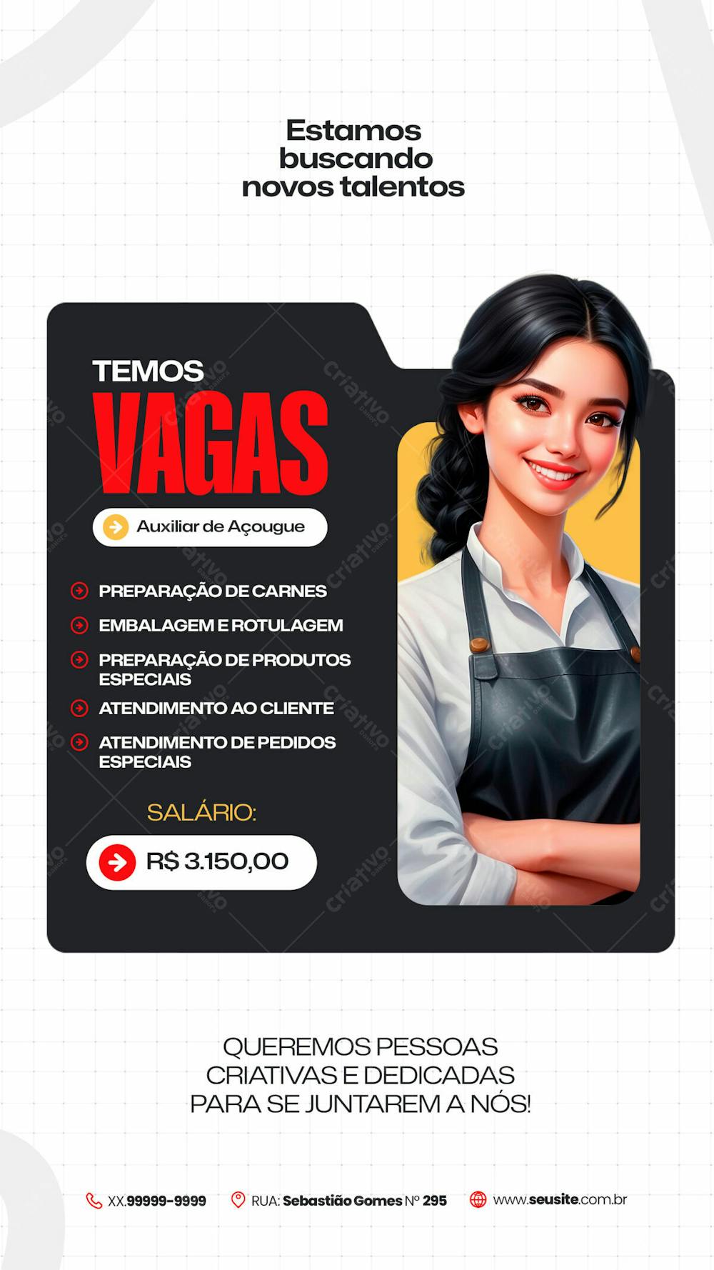 Temos Vagas Para Auxiliar De Açougue Venha Fazer Parte Da Nossa Equipe