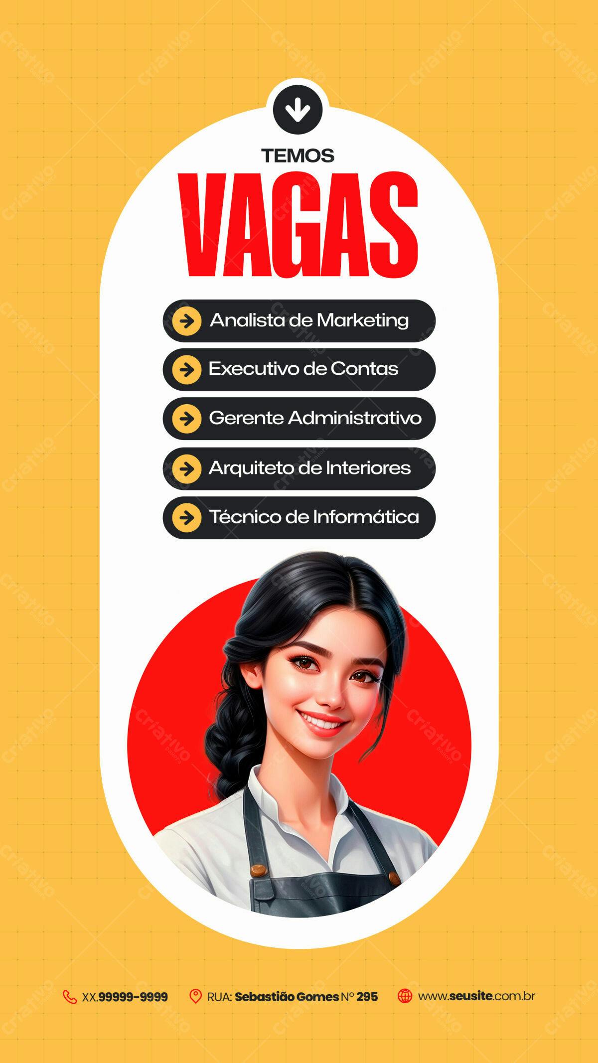 Flyer Vagas de Emprego PSD Editável