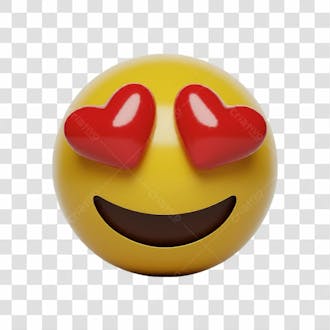 Emoji 3d coração png transparente