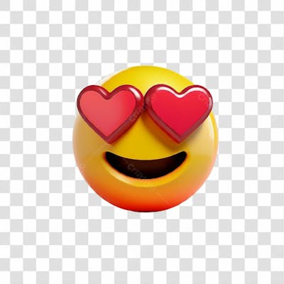 Emoji 3D Coração Png Transparente