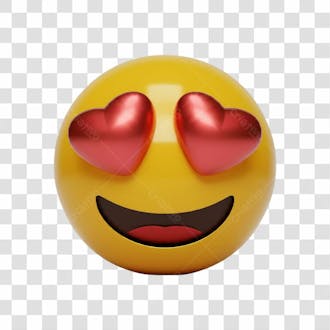 Emoji 3d coração png transparente