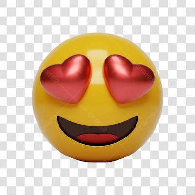 Emoji 3D Coração Png Transparente