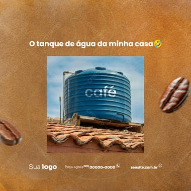 O tanque de água da minha casa psd editável para cafeteria