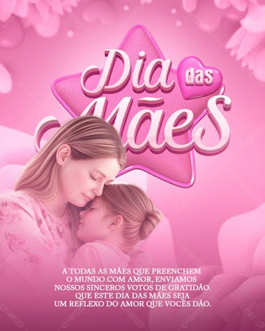 Mensagen comemorativa para o dia das mães modelo rosa 01