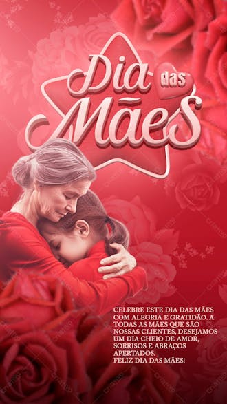 Mensagen comemorativa para o dia das mães modelo vermelho 02
