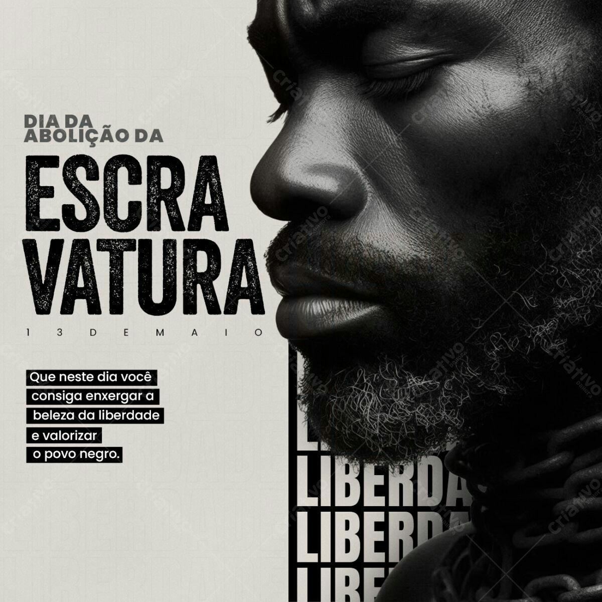 Post para Dia da Abolição da Escravatura PSD Editável