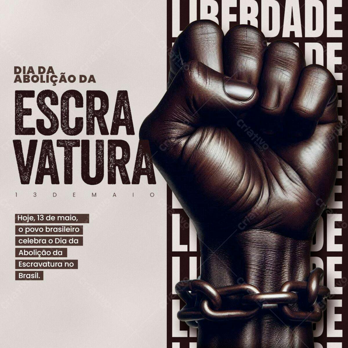 Post para Dia da Abolição da Escravatura PSD Editável