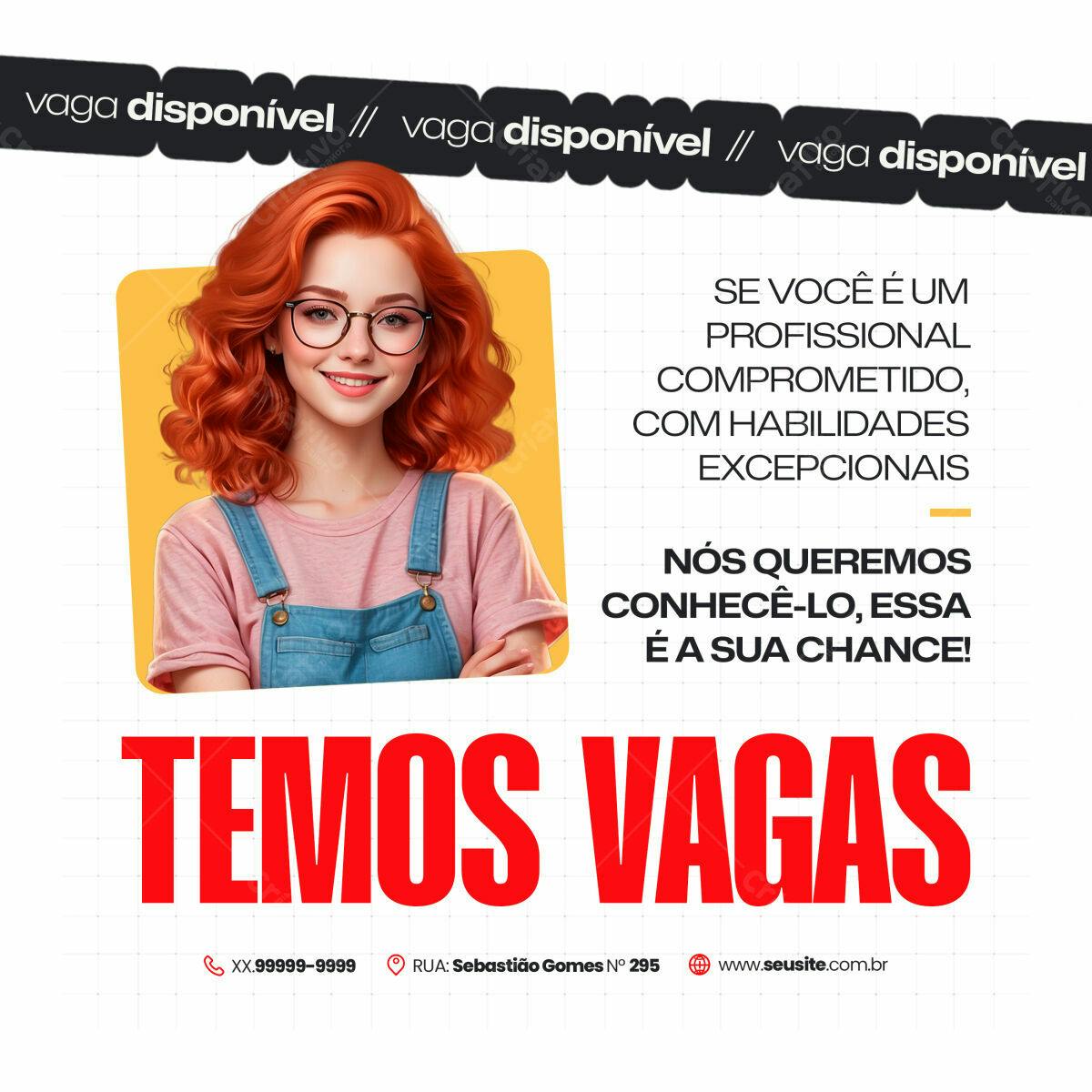 Postagem Vagas Emprego PSD Editável