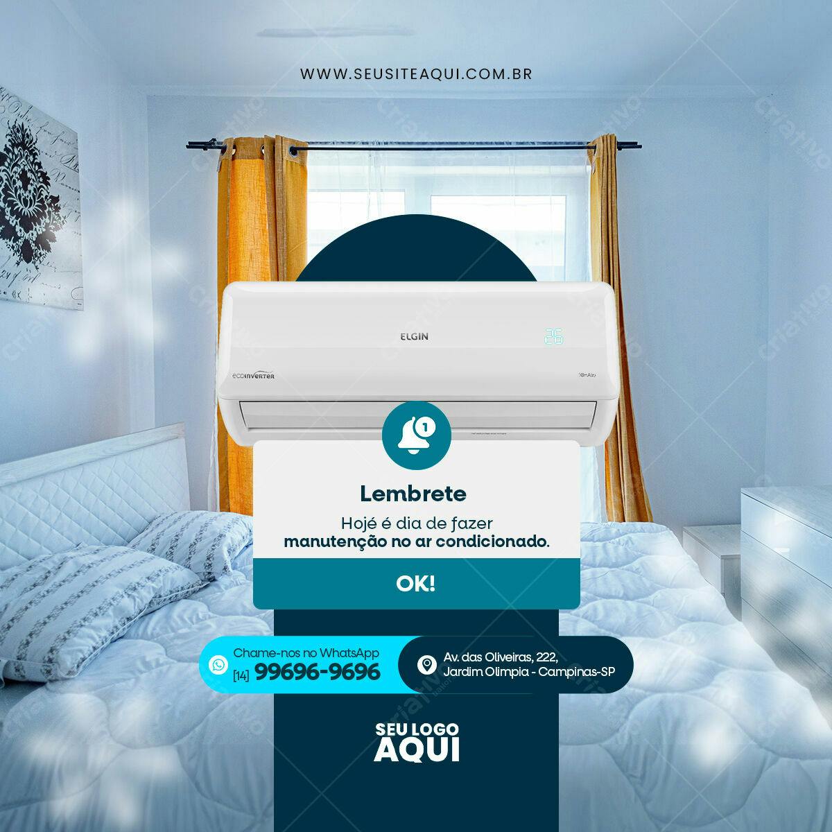 Lembretes de Manutenção Ar Condicionado PSD Editável