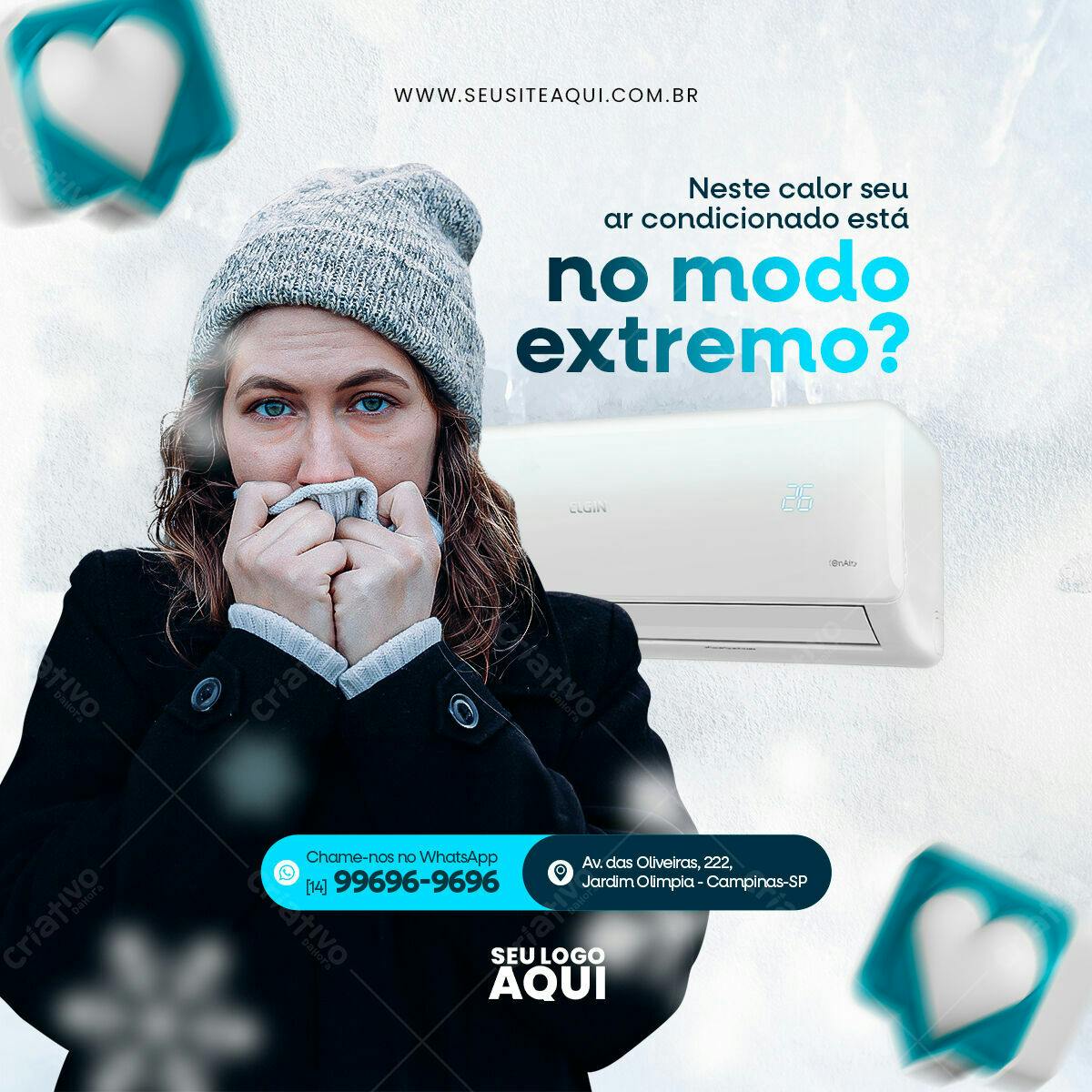 Flyer para Campanha de Ar Condicionado PSD Editável