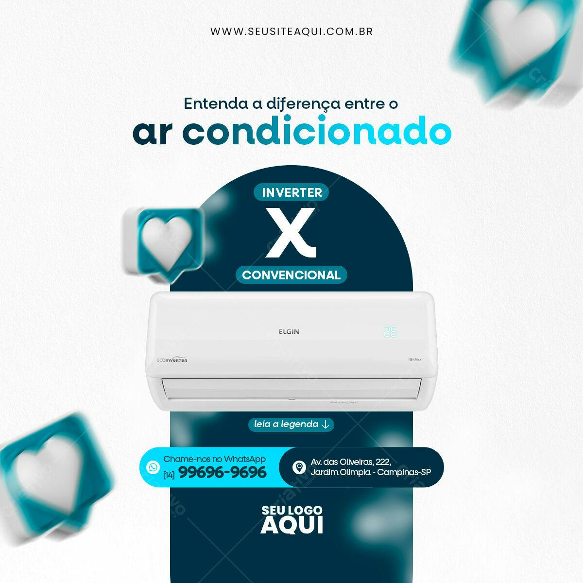 Postagem para Redes Sociais Ar Condicionado Elgin PSD Editável