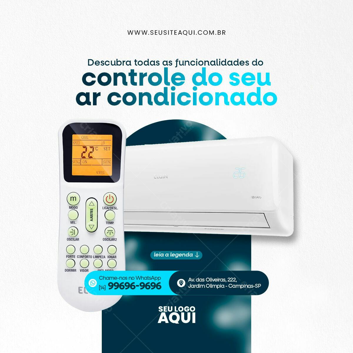 Flyer para Ar Condicionado Elgin PSD Editável
