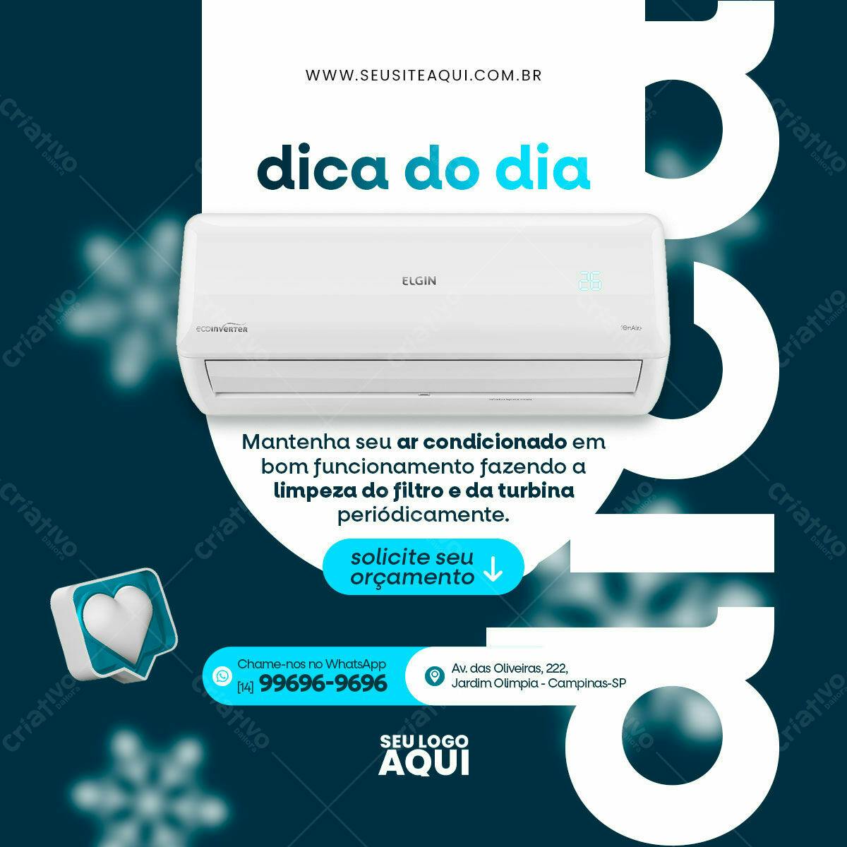 Postagem para Redes Sociais Ar Condicionado PSD Editável