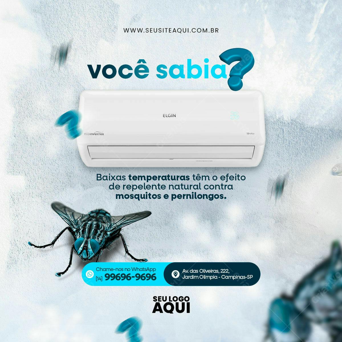 Postagem Ar-Condicionado Elgin Repelente de Insetos PSD Editável