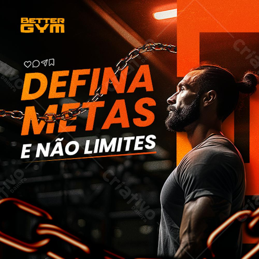 Social Media Academia Gym metas Treino Psd Editável