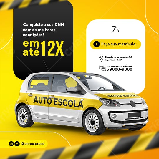 Flyer para Auto Escola PSD Editável