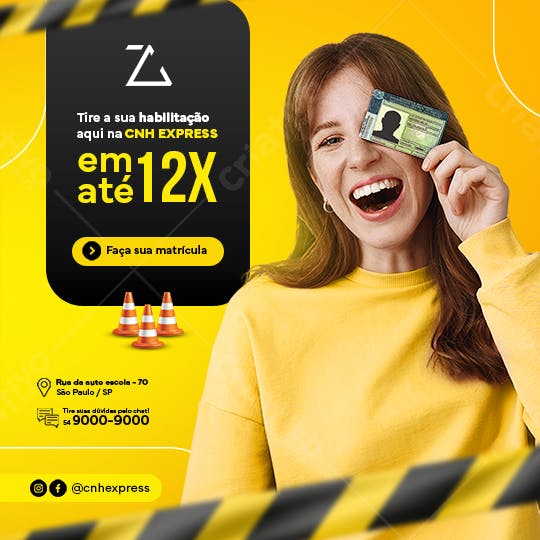 Flyer para Habilitação CNH Express PSD Editável